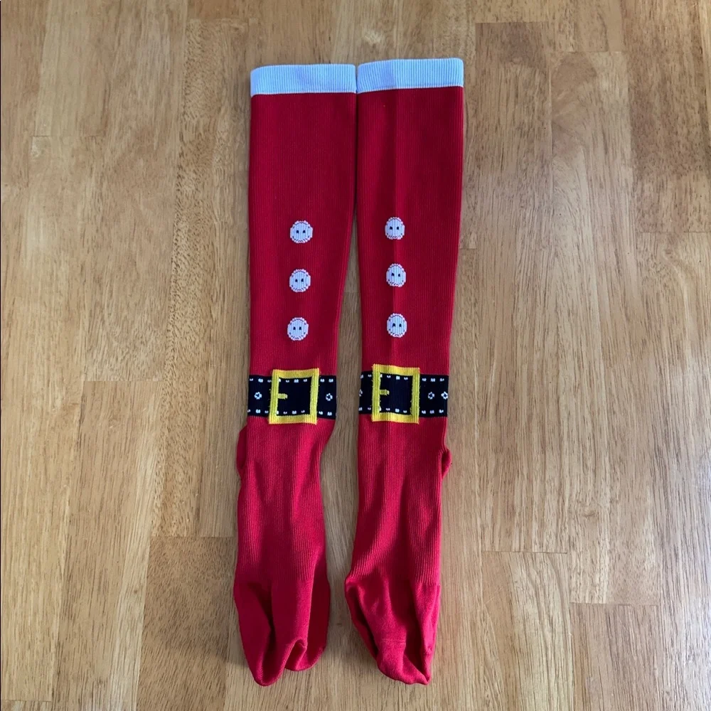 Nursemates Nurse Santa Belt Compression Holiday Fun Socks